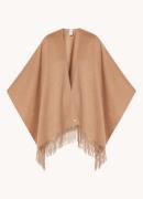 Fraas Poncho van scheerwol met franjes