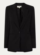 Expresso Blazer met paspelzakken en stretch