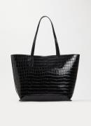 L.K.Bennett Lara Classic shopper van leer met crocostructuur