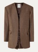 Sandro Oversized blazer in wolblend met ruitdessin