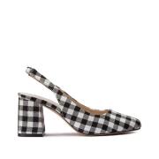 Slingback pumps in textiel, vichy