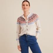 Gebreid vest in grof jacquard tricot, knoopsluiting