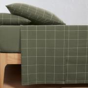 Plat laken in flanel, Charlie kaki