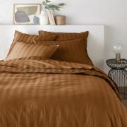 Dekbedovertrek in gewassen satijnkatoen, Victor, gestreept