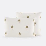 Geborduurd katoen/gewassen linnen kussensloop Ravenel