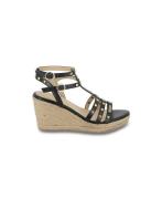 Leren espadrilles met sleehak Lili