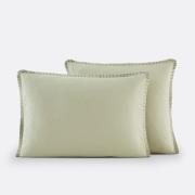 Kussensloop in perkal katoen, geplooide volants