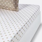 Hoeslaken in flanel met stippenprint Clarisse