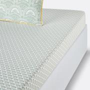 Hoeslaken in gewassen katoen, Jaipur groen