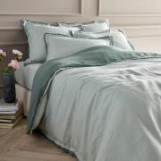 Dekbedovertrek gewassen linnen dubbele franje Alhanasia