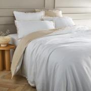 Dekbedovertrek gewassen linnen dubbele franje Alhanasia