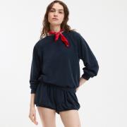 Sweatshirt in badstof met borduursel op rug