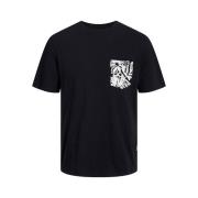 T-shirt met ronde hals en zak