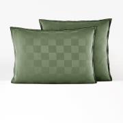 Kussensloop in gewassen satijnkatoen, Victor, dambord motief