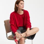 Cardigan met ronde hals in fijn tricot van 100% wol