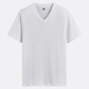 T-shirt met V-hals en korte mouwen