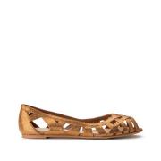 Leren ballerina's met ajour Deray