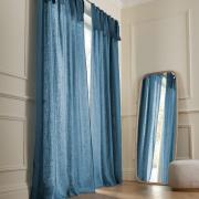 Linnen gordijn met strikken Colin