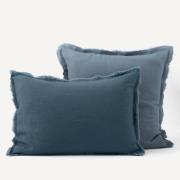 Gewassen linnen kussensloop met dubbele franje Alhanasia