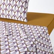 Plat laken in perkalkatoen, Elisa mauve