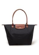 Longchamp Le Pliage schoudertas L met leren details