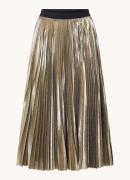MaxMara Nurra midi rok met plissé en metallic finish
