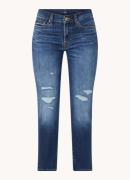 7 For All Mankind Mid waist slim fit cropped jeans met verwassen afwer...