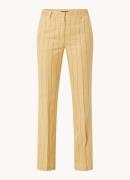 Sisley High waist straight fit pantalon in linnenblend met streepprint