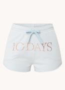 10DAYS Mid waist loose fit korte broek met logoprint