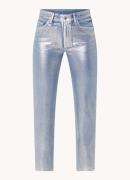Summum High waist straight leg jeans met metallic finish