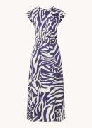 Essentiel Antwerp Fayola midi jurk met zebraprint