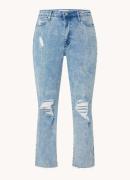 Articles of Society Kate high waist straight leg cropped jeans met des...