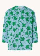 Essentiel Antwerp Francesca blouse met bladprint en pailletten