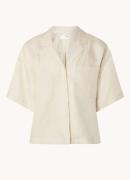 Selected Femme Lyra blouse in linnenblend met borstzak