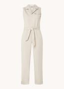 Vanilia Straight fit jumpsuit in linnenblend met strikceintuur