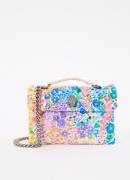 Kurt Geiger Kensington crossbodytas van leer met bloemenprint