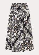 Benetton Midi rok met print en steekzakken