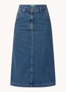 Benetton Midi rok van denim met steekzakken