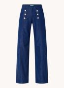 Benetton High waist wide leg jeans in lyocellblend met donkere wassing