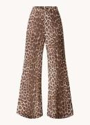 Zimmermann High waist wide fit pantalon met panterprint