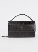 Kurt Geiger Bond handtas van leer met crocostructuur en afneembare sch...