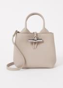 Longchamp Le Roseau XS handtas van leer met afneembare schouderriem