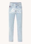 ICECREAM Running Dog straight leg jeans met logoprint