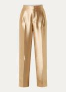 Vanilia High waist wide fit pantalon met metallic finish