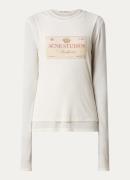 Acne Studios Ribgebreide top in linnenblend met logoprint