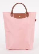 Longchamp Le Pliage Original handtas M met leren details