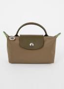 Longchamp Le Pliage Green handtas met leren details