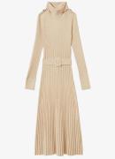 Reiss VINETTE Ribbed Funnel Neck Belted Midi Dress