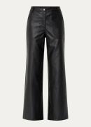 Neo Noir Pinur high waist straight fit broek van imitatieleer