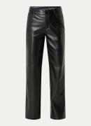 HUGO BOSS Crossroad high waist straight fit broek van imitatieleer